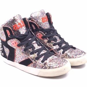 NEW limited edition Ash Glitter Spiked Hightop Spirit Sneakers - Size 38